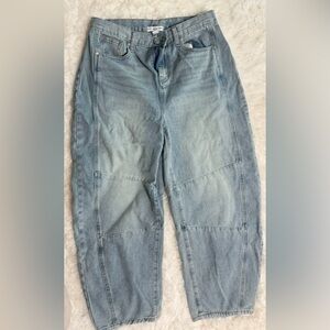 Casual Light Blue Relaxed Jeans for Women
